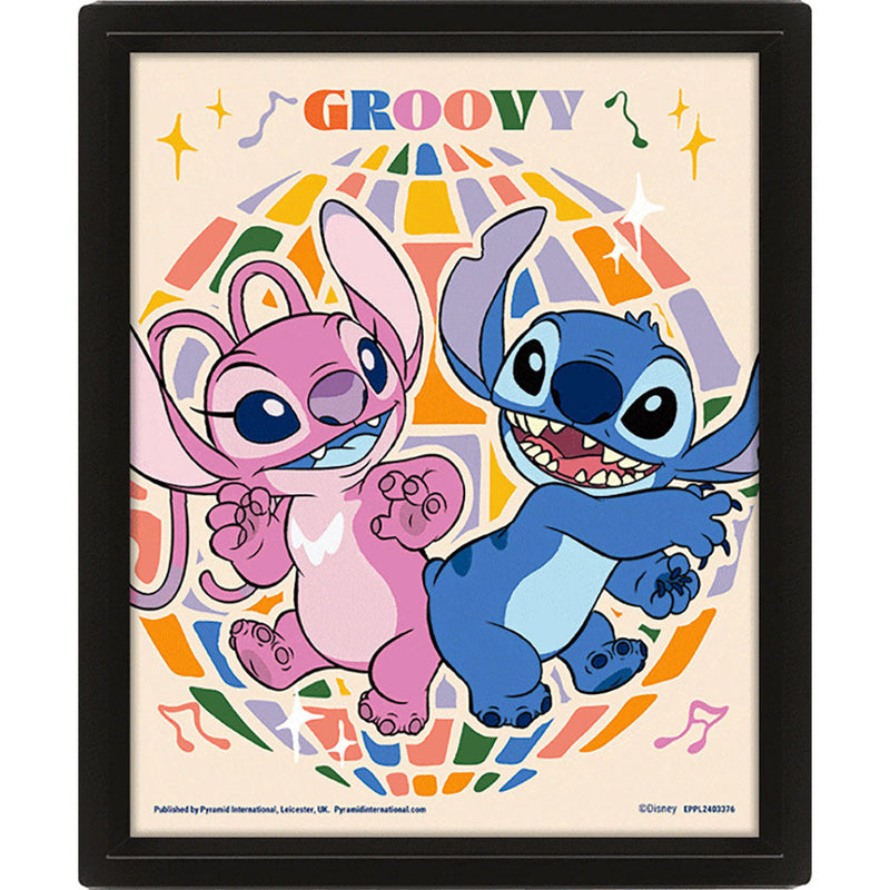 Lilo & Stitch Groovy Framed 3D Picture, side angle