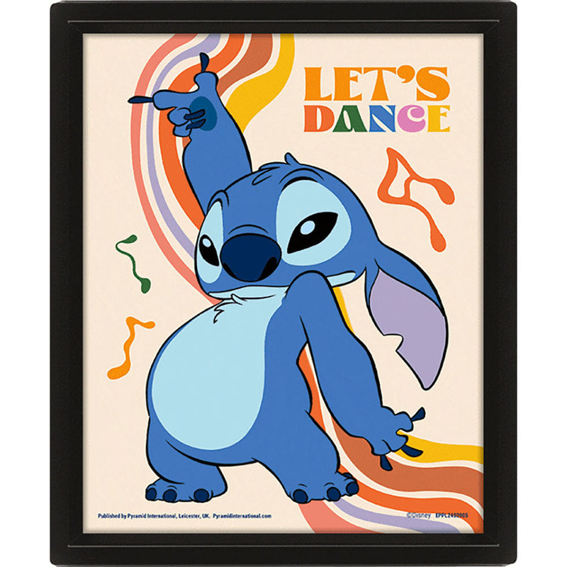 Lilo & Stitch Let's Dance Framed 3D Picture, side angle