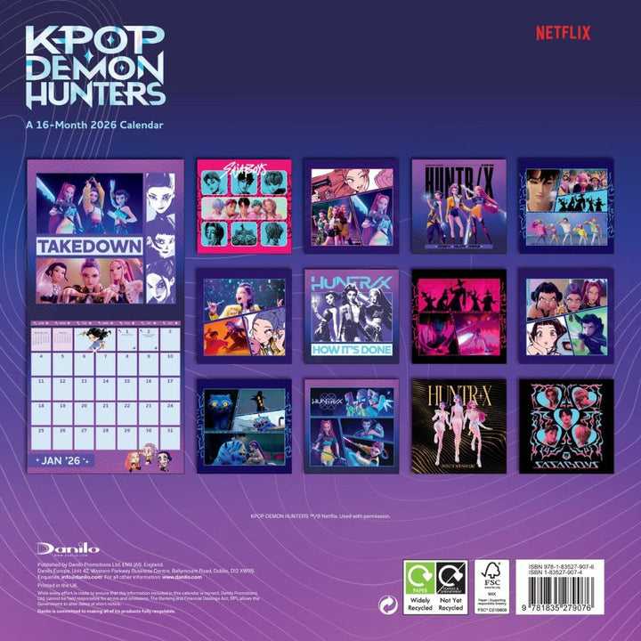 K-Pop Demon Hunters Square Calendar 2026