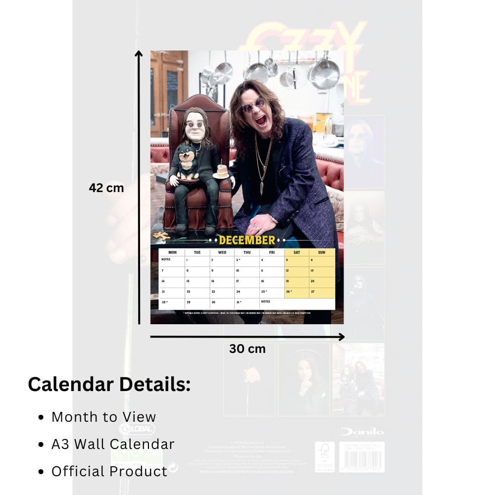 Ozzy Osbourne A3 Calendar 2026