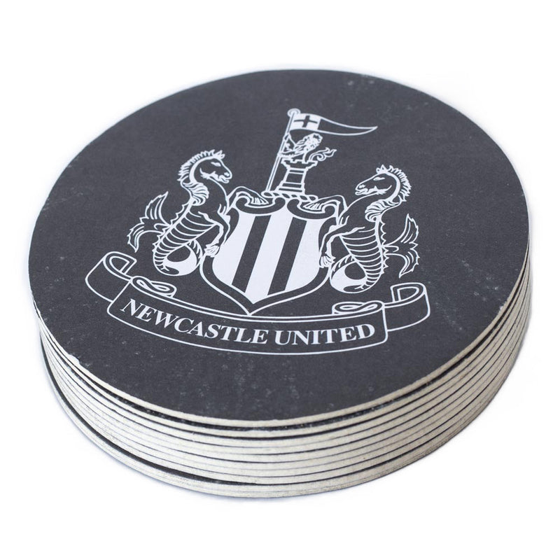 Newcastle United FC 10pk Beer Mat Set, side angle