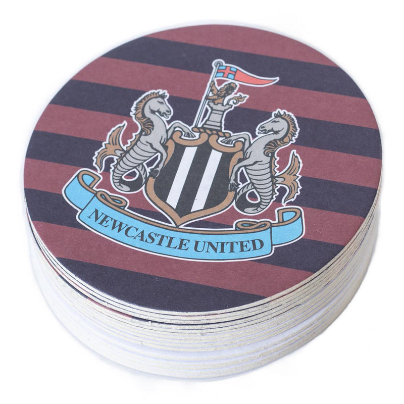 Newcastle United FC 15pk Retro Beer Mat Set, side angle
