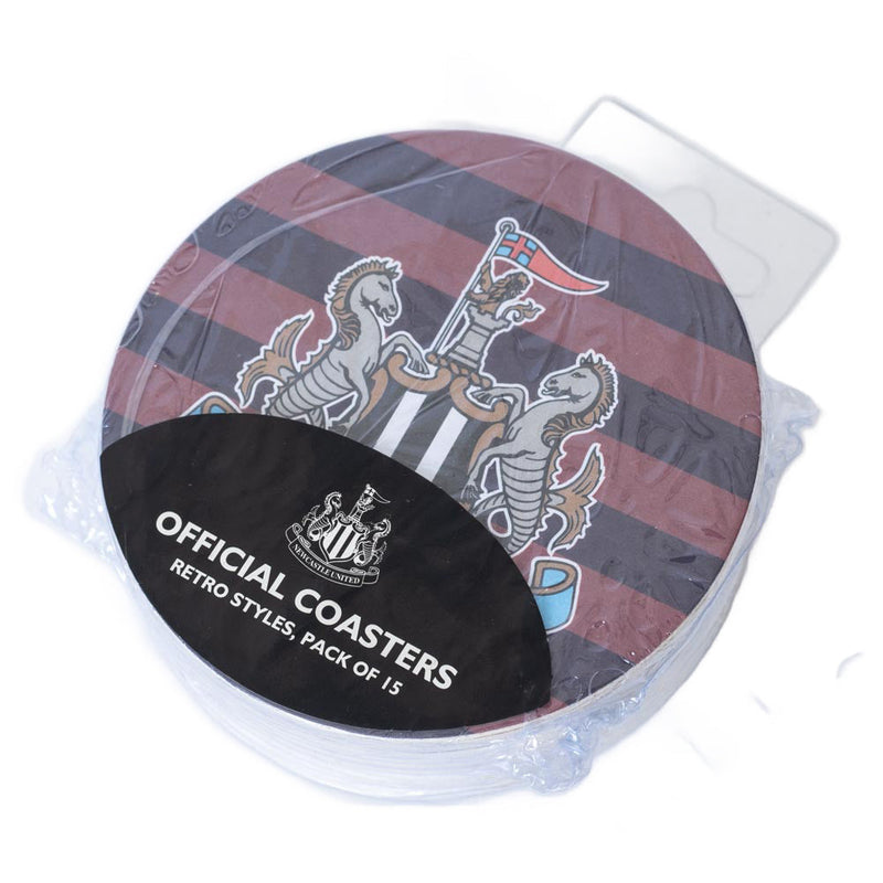 Newcastle United FC 15pk Retro Beer Mat Set, close-up detail