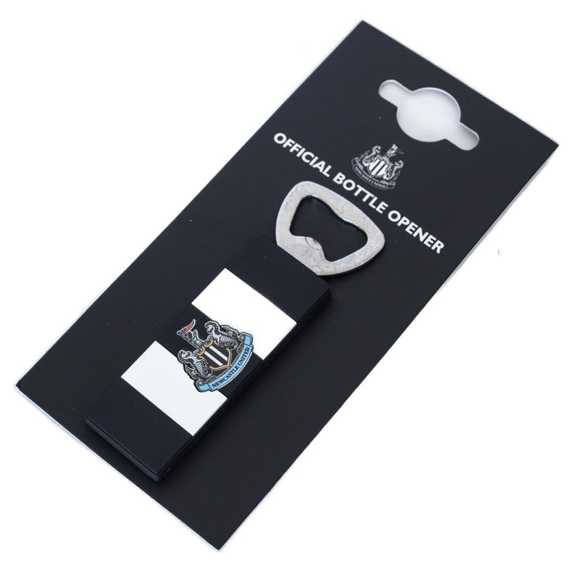 Newcastle United FC PVC Crest Magnetic Bottle Opener, side angle