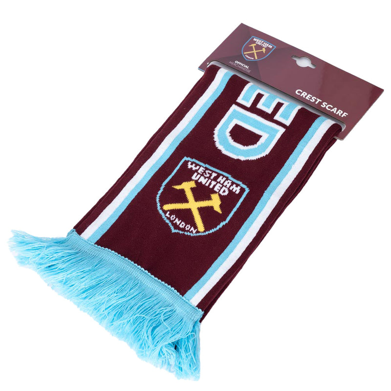 West Ham United FC Crest Scarf, rear view