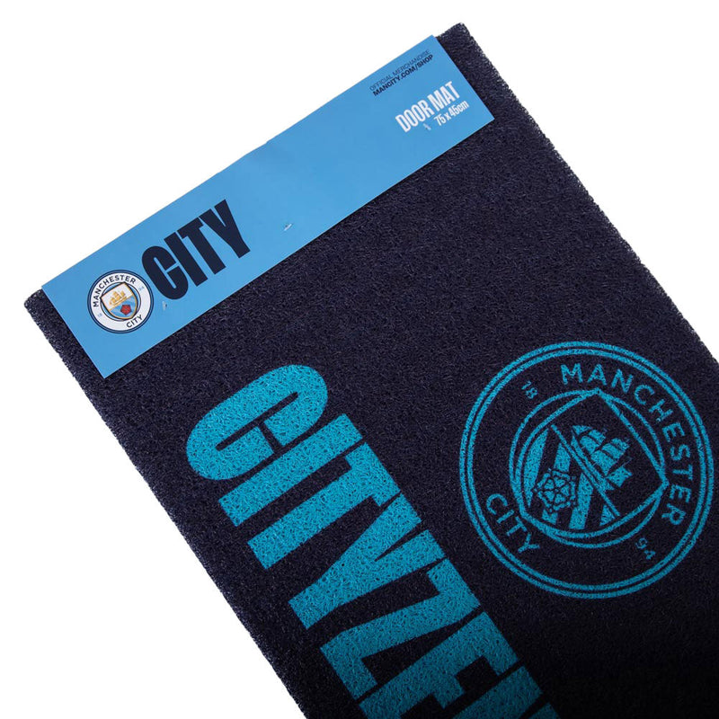Manchester City FC Loop Pile Doormat, side angle