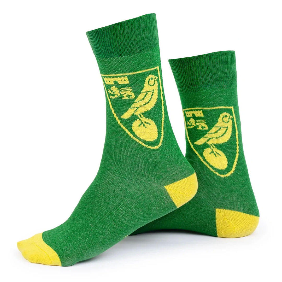 Norwich City FC Twin Pack Dress Socks Size 7-11