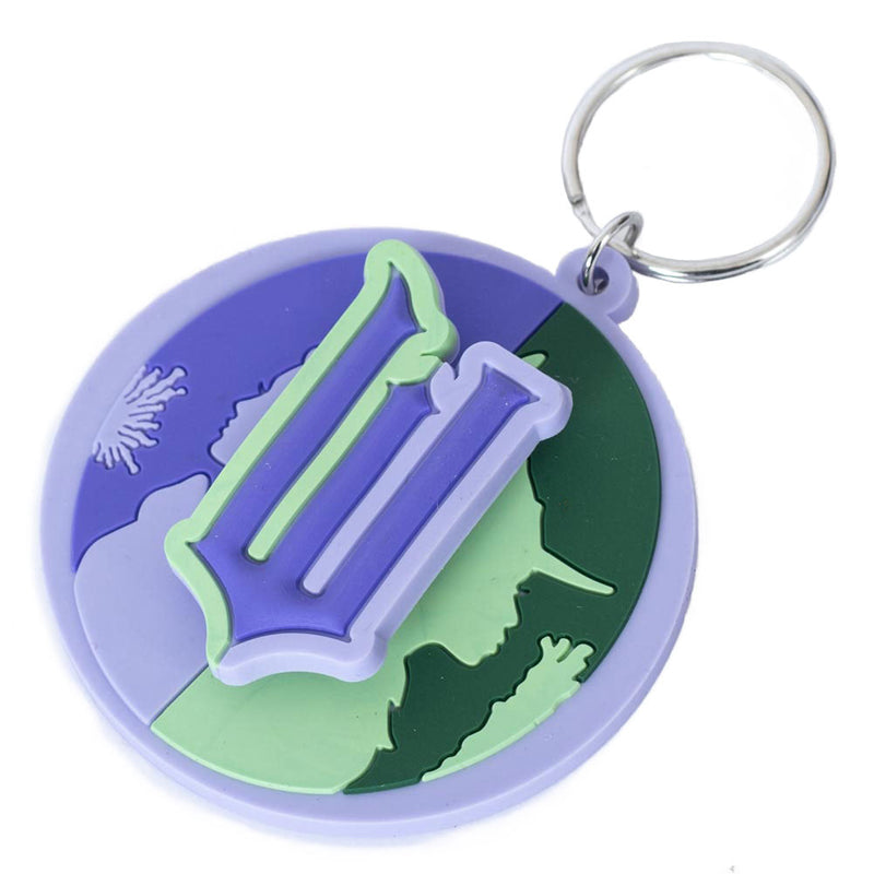 Wicked PVC Spinner Keyring, side angle