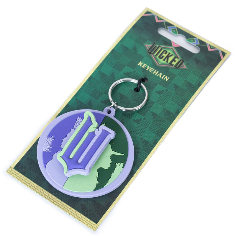 Wicked PVC Spinner Keyring, rear view