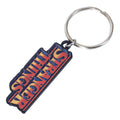 Stranger Things Logo Metal Keyring, side angle