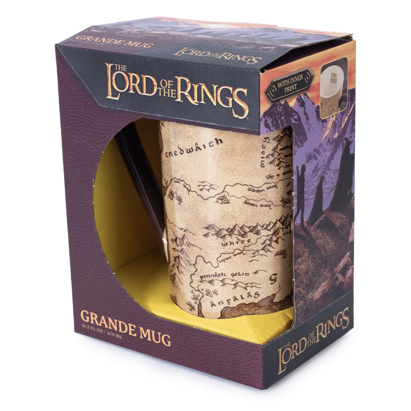 The Lord Of The Rings Map Grande Latte Mug, rear view