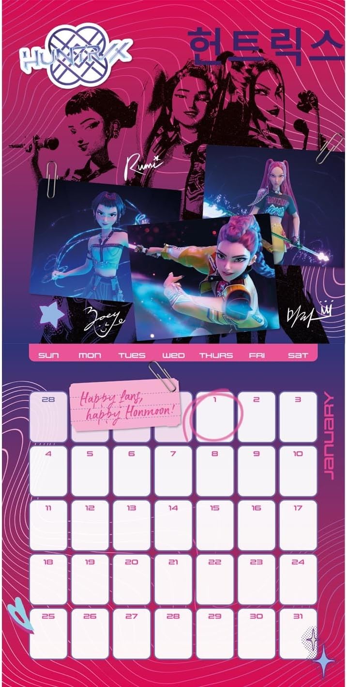 K-Pop Demon Hunters Huntrix Square Calendar 2026, alternate view