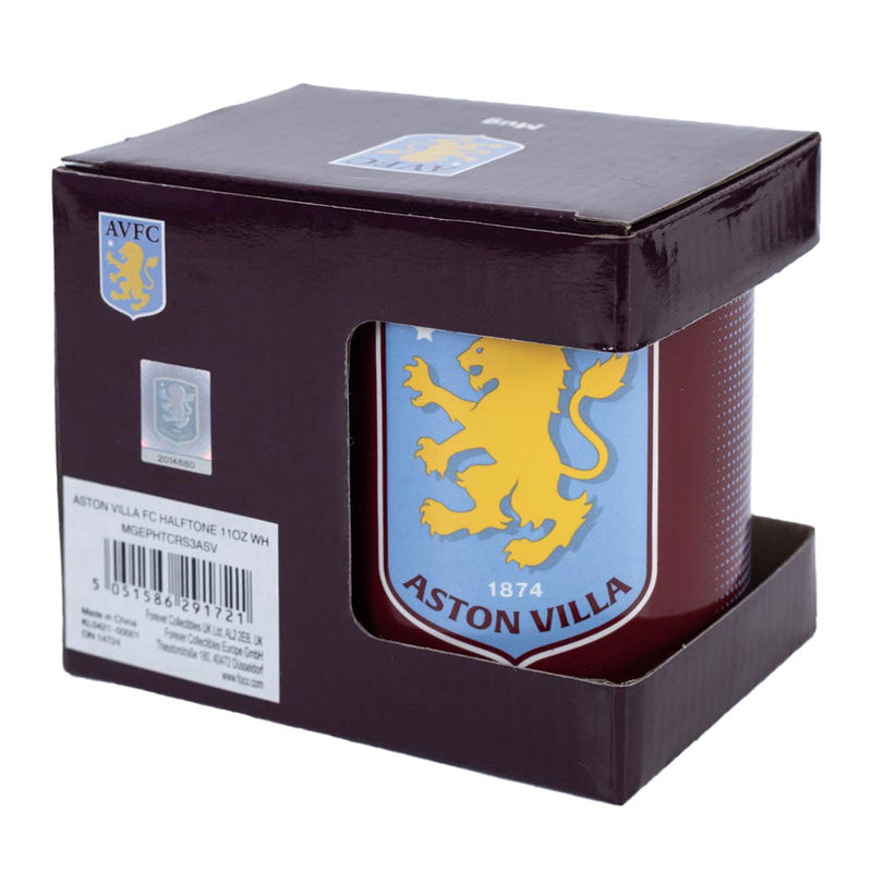 Aston Villa FC Halftone Mug, close-up detail