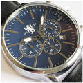 Chelsea FC High End Chronograph Leather Watch, side angle