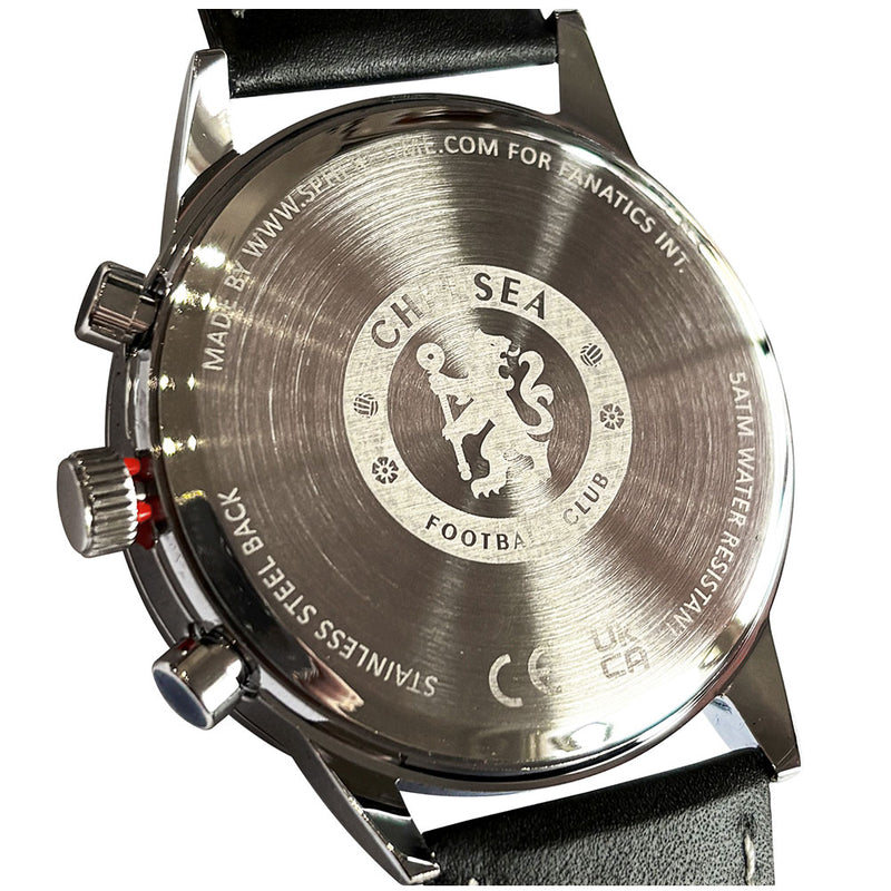 Chelsea FC High End Chronograph Leather Watch, close-up detail