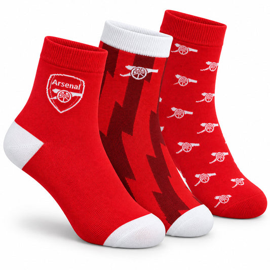 Arsenal FC 3pk Adults Fashion Socks 7-11