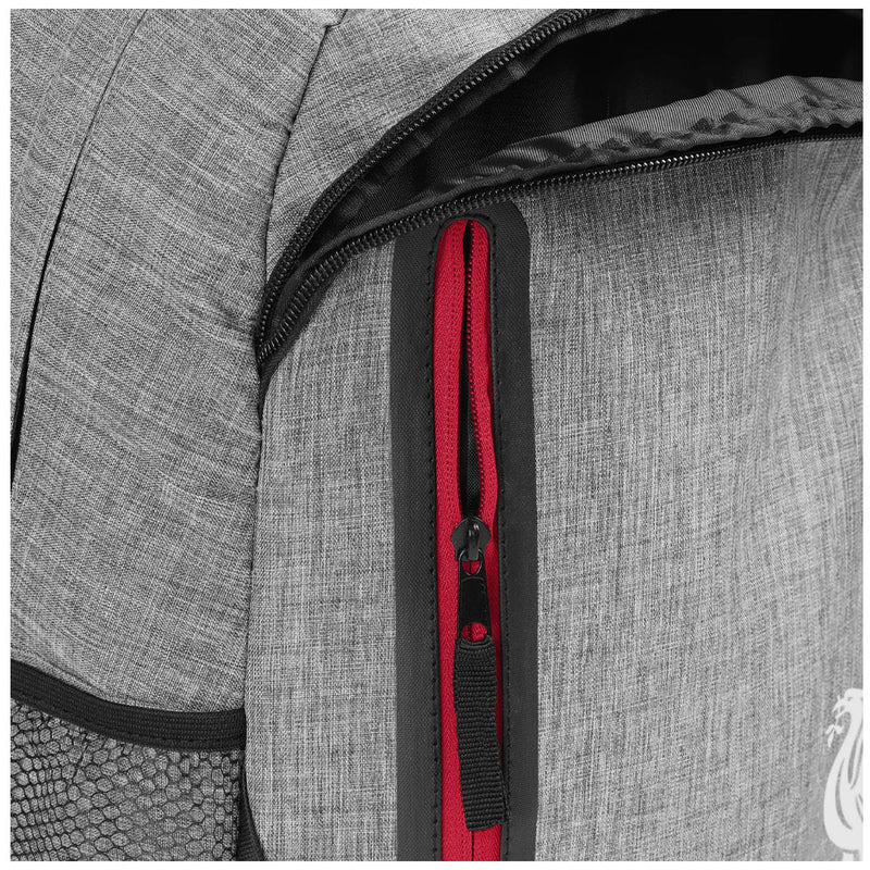 Liverpool FC Heather Grey Backpack, close-up detail