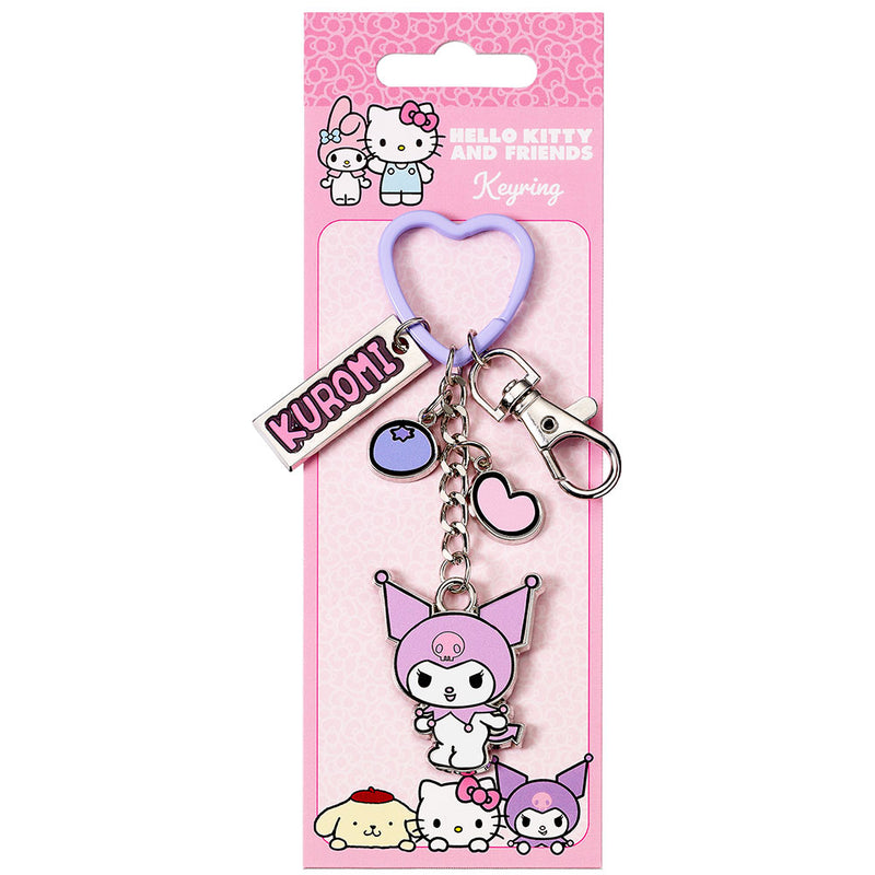 Kuromi Charm Keyring, side angle