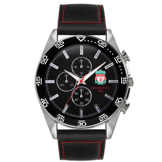 Liverpool FC Mens Leather Strap Chronograph Watch