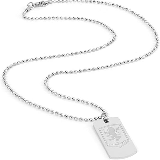 Aston Villa FC Engraved Dog Tag & Chain, alternate view