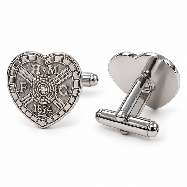Hearts FC Silver Plated Formed Cufflinks