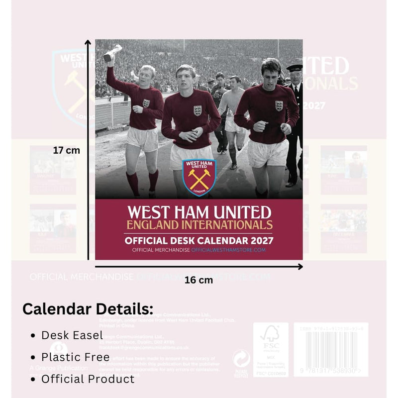 West Ham United FC Desktop Calendar 2027
