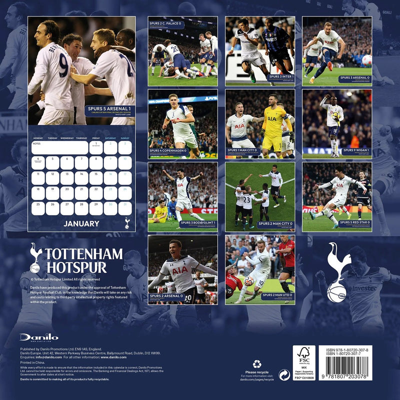 Tottenham Hotspur FC Legends Square Calendar 2027