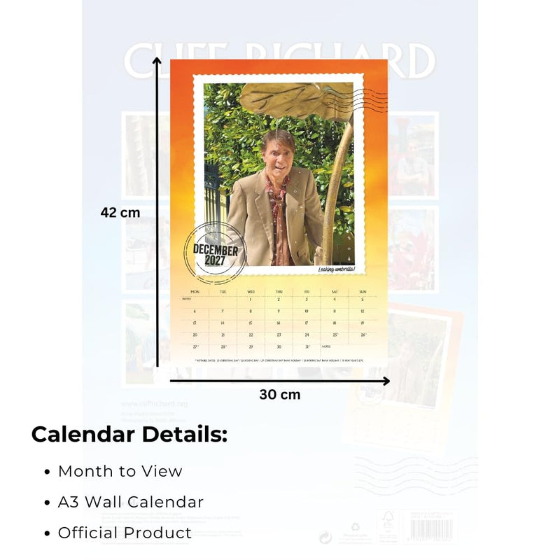 Cliff Richard A3 Calendar 2027