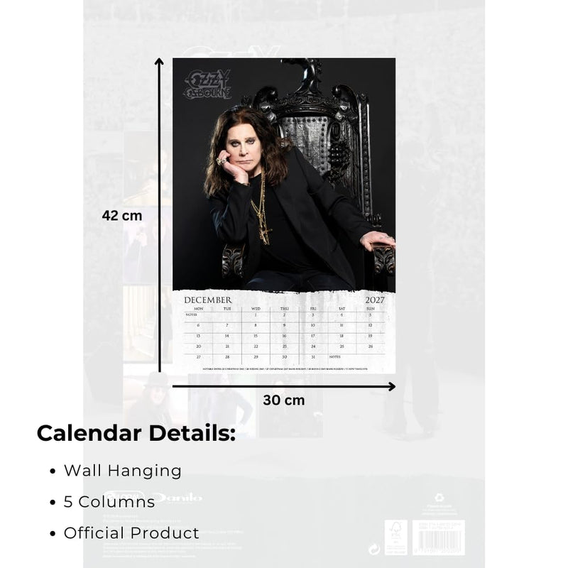 Ozzy Osbourne A3 Calendar 2027