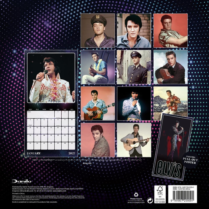 Elvis Square Calendar 2027