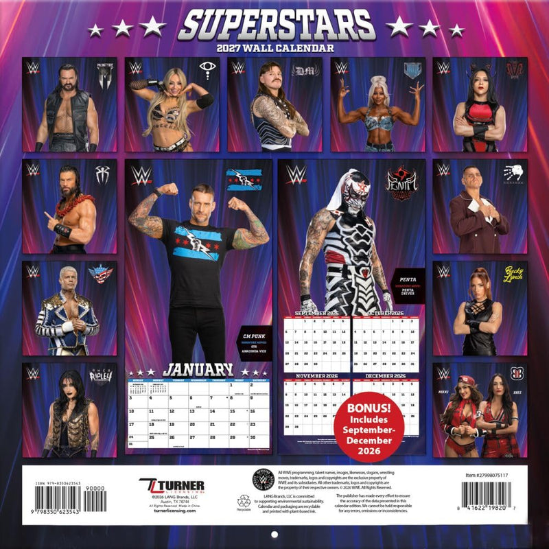 WWE Superstars Square Calendar 2027