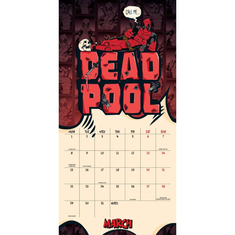 Deadpool Square Calendar 2027