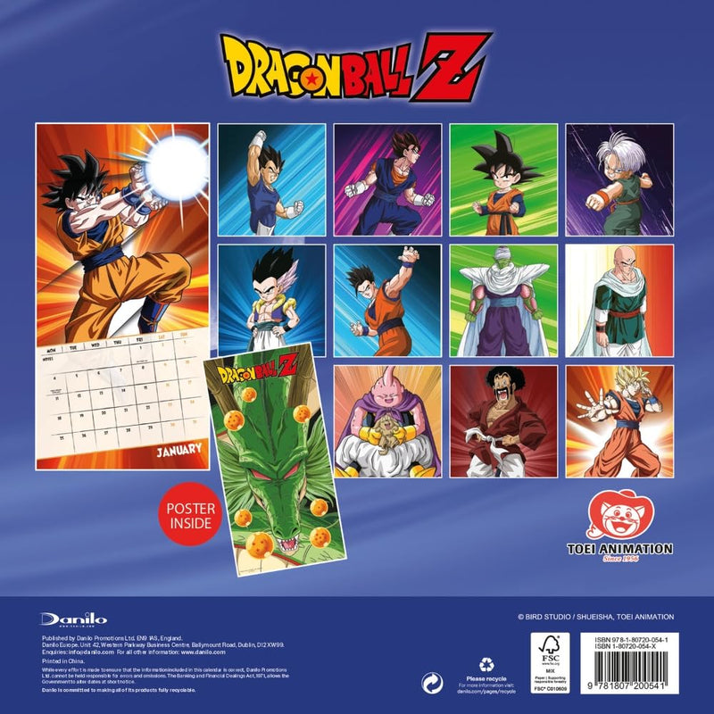Dragon Ball Z Square Calendar 2027