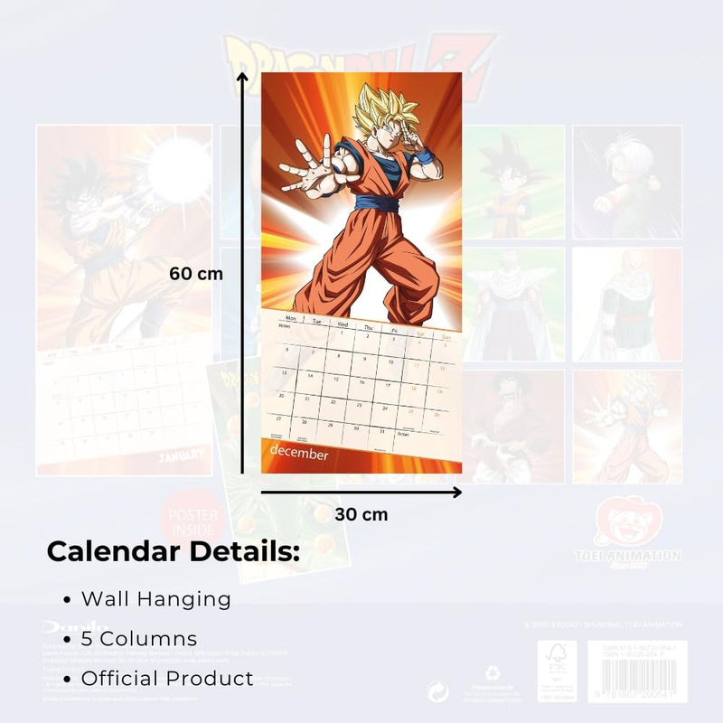 Dragon Ball Z Square Calendar 2027