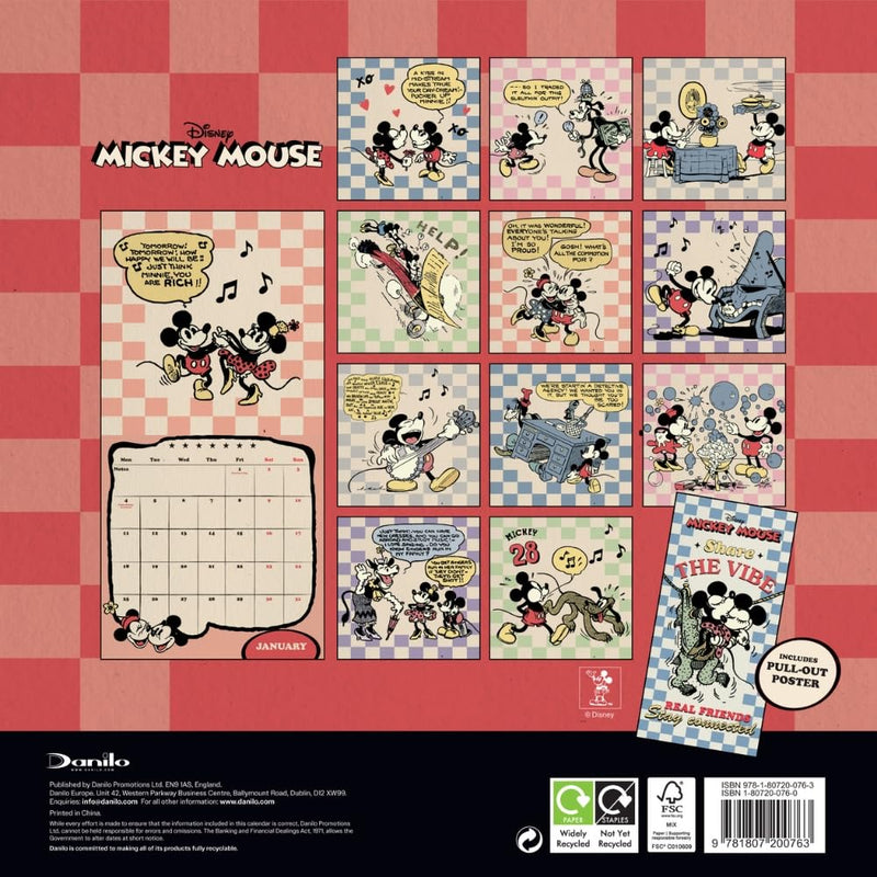 Mickey Mouse Square Calendar 2027