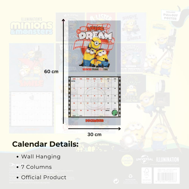 Minions 3 Square Calendar 2027