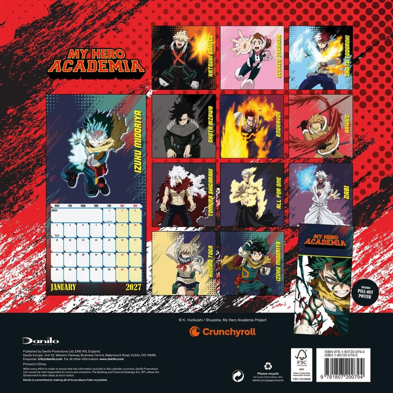 My Hero Academia Square Calendar 2027