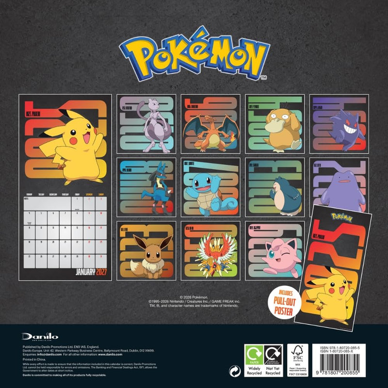 Pokemon Square Calendar 2027