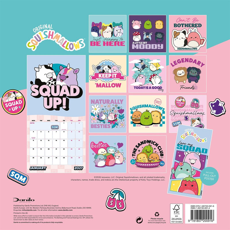 Squishmallows Square Calendar 2027