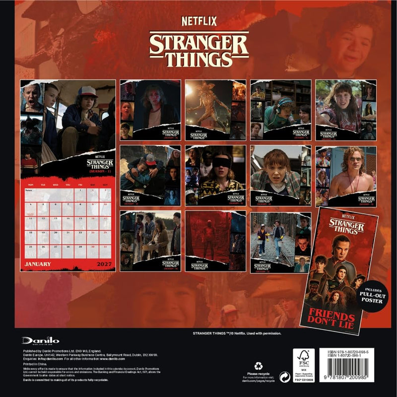 Stranger Things Square Calendar 2027