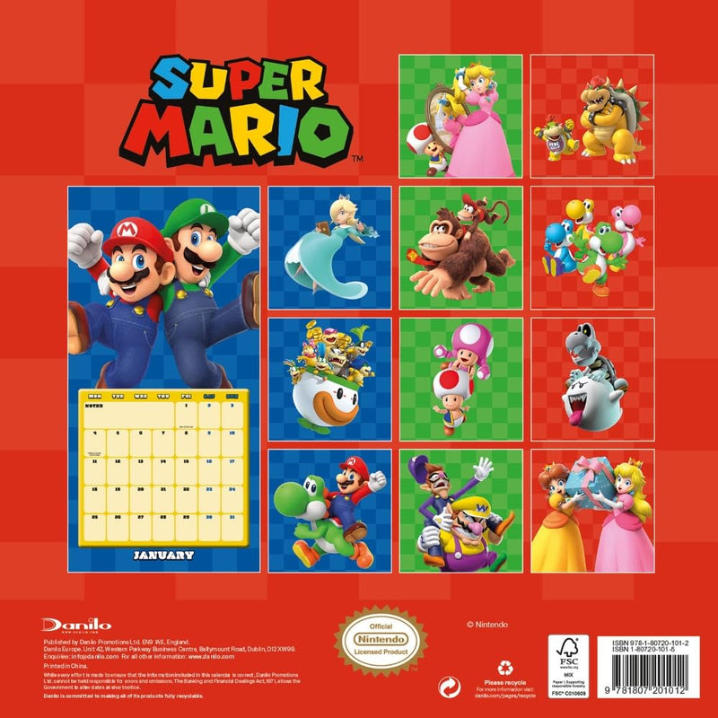 Super Mario Square Calendar 2027