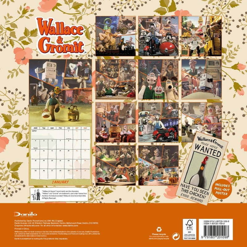 Wallace And Gromit Square Calendar 2027