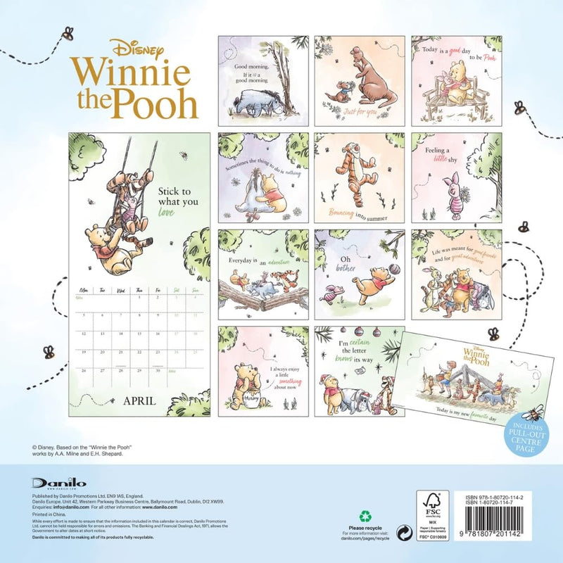 Winnie The Pooh Square Calendar 2027