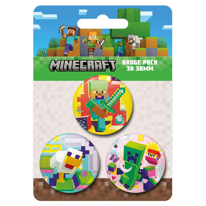 Minecraft 3 Button Badges