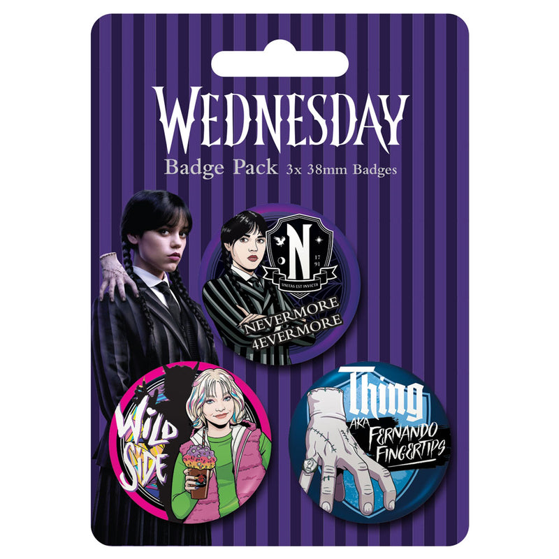 Wednesday 3 Button Badges