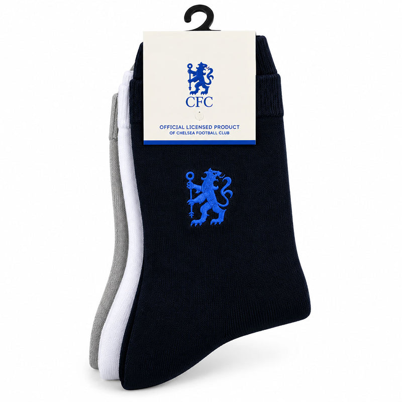 Chelsea FC 3pk Adults Ankle Socks 7-11