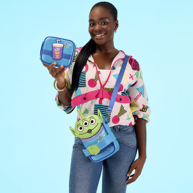 Loungefly - Toy Story Aliens Crossbuddies Cosplay Crossbody Bag with Coin Bag side angle