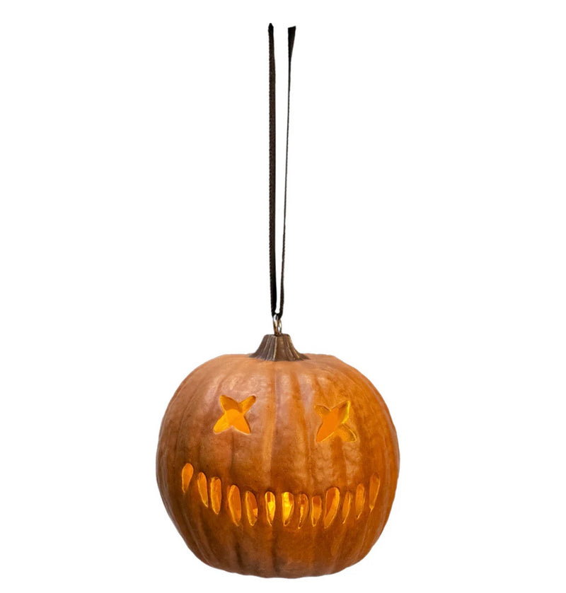 Trick R Treat Light-Up Pumpkin Ornament - Holiday Horrors