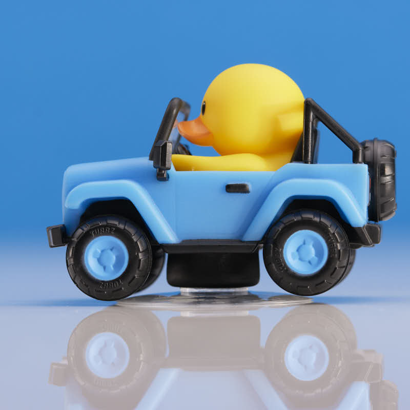 Blue SUV Car Air Freshener TUBBZ Mini Boxed Duck close up detail