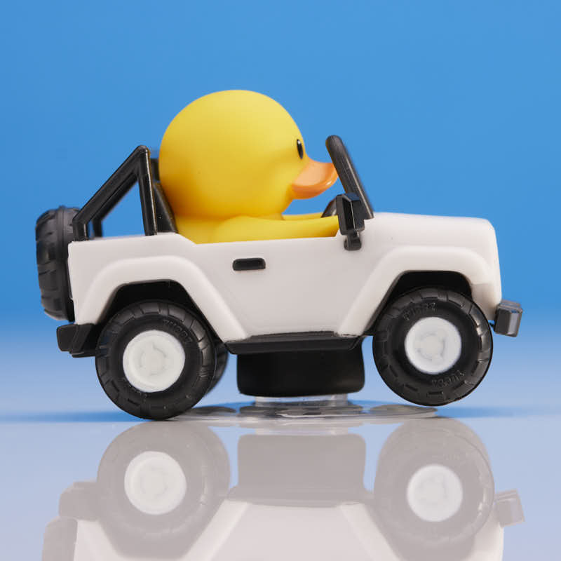 White SUV Car Air Freshener TUBBZ Mini Boxed Duck back view